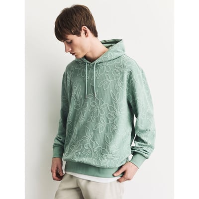 Sweat à capuche léger fleurs texturées NEXT