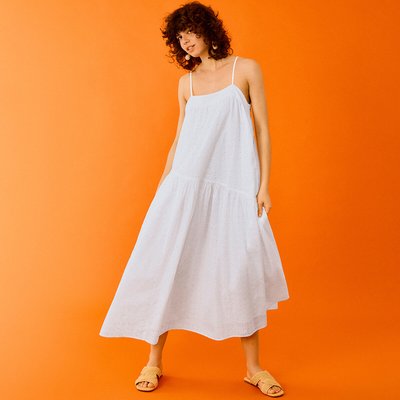 Robe longue à fines bretelles, broderie anglaise LA REDOUTE COLLECTIONS