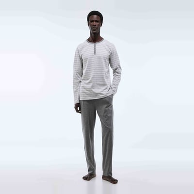 Pyjama manches courtes rayé et bermuda en jersey de coton, BIO MONOPRIX