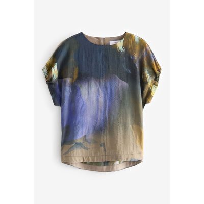 T-shirt coupe droite froncé à manches courtes NEXT