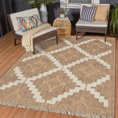 Tapis extérieur tissé kilim rectangle ZEPHYR 2 UN AMOUR DE TAPIS