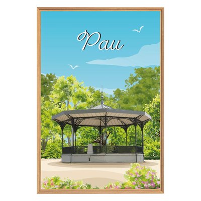 Tableau Mural Illustration Kiosque Jardin Pau CONTEMPORAIN URBAIN CEANOTHE