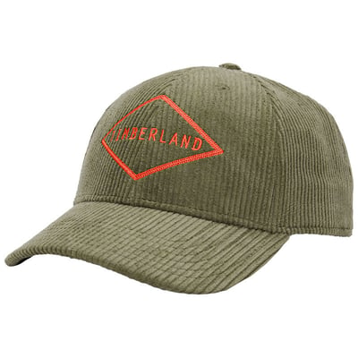 Casquette en coton mélangé kaki unie en velours côtelé avec broderie orange TIMBERLAND
