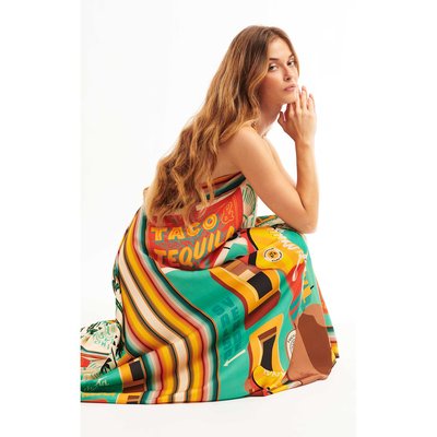 Robe de plage dos nu longue imprimé VOILA LADYROLLER WILD