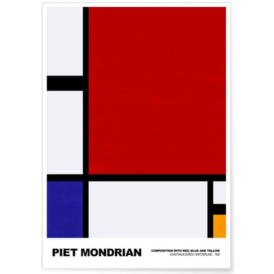 Affiche Piet Mondrian Composition with red, blue and yellow L'AFFICHERIE