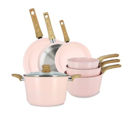 Batterie de cuisine 7 pièces en aluminium, COLORAMA MENASTYL