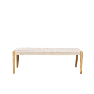 Banc de jardin en teck massif et cordage 3 places  LIVIE BERAH GETAH