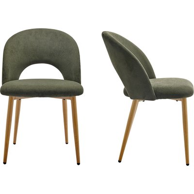Lot de 2 chaises en velours côtelé - MOSS HOMIFAB