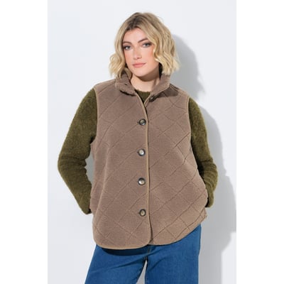 Gilet en polaire bouclée, motif losanges ULLA POPKEN