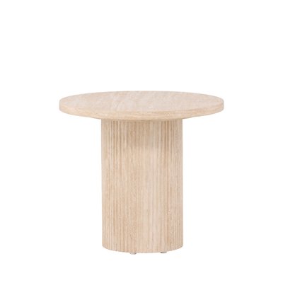 Table d'appoint ronde effet travertin ø50cm - HARON VENTURE HOME