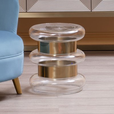 Tubular Glass Drum Side Table SO'HOME