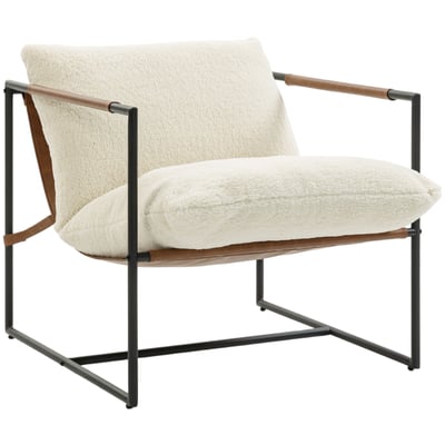 Accent Chair Tissu bouclette (100 % HOMCOM