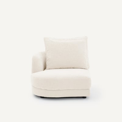 Demi-canapé gauche, modulable en velours chenille, TIBERIO AM.PM
