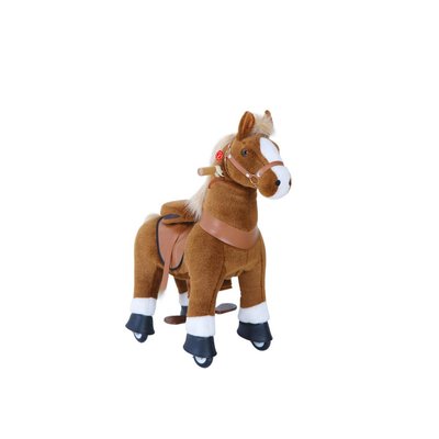 Ponycycle Cheval marron avec sabot blanc, frein et son à monter Age 3-5 ans PONYCYCLE