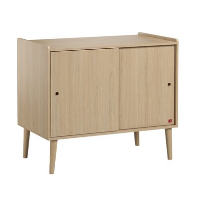 Buffet 2 Portes Coulissantes Décor Chêne  L100 cm - Retro CALICOSY