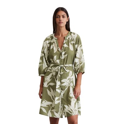 Robe courte imprimée relaxed en mélange de coton organique et de viscose MARC O'POLO
