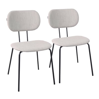 Lot de 2 chaises design en acier et bois, TINA OVIALA