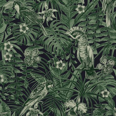 Papier peint imprimé cacatoes jungle HOME MAISON