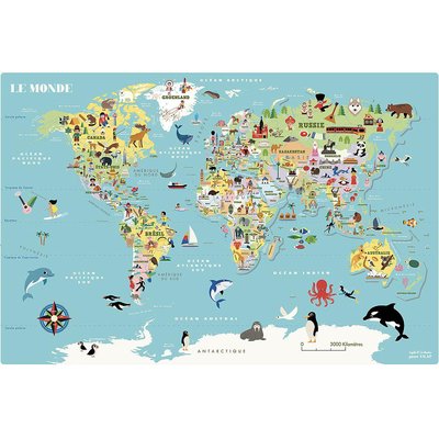 Carte du Monde magnétique Ingela P. Arrhenius VILAC