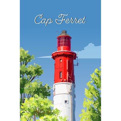 Tableau Mural Illustration Cap Ferret MER CEANOTHE