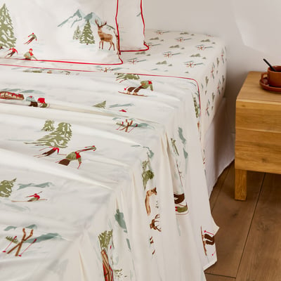 Alps Flat Sheet in Cotton Percale with Flap LA REDOUTE INTERIEURS