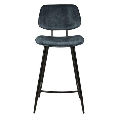 Chaise plan de travail velours vert foncé piètement métal noir h68 LIZZY ZAGO