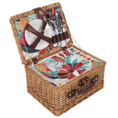 Panier de pique nique  vaisselle pour 4 personnes DECORATIE