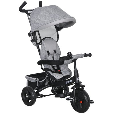 Tricycle enfant évolutif pare-soleil pliable canne télescopique amovible acier HOMCOM