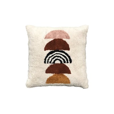 Coussin tufté imprimé graphique coton RETRO MOOD TODAY