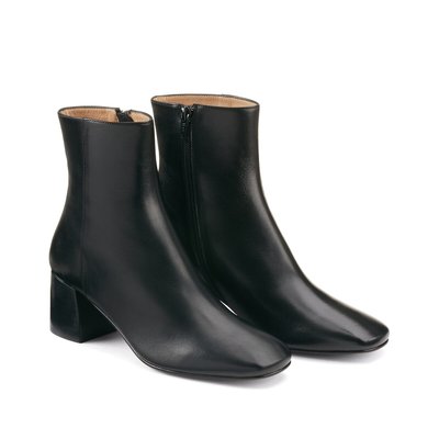 Boots à talon en cuir, Signature MARGUERITE LA REDOUTE COLLECTIONS