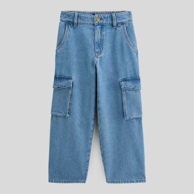 Pantalon cargo en jean contenant du coton BIO MONOPRIX