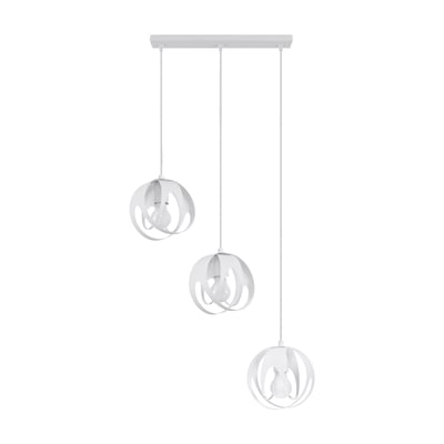 Suspension Acier Blanc E27 3 Tulos Line EDEN