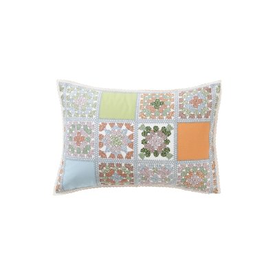 Taie d'oreiller rectangulaire pur coton MELI MELO CARRE BLANC