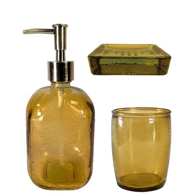 Set accessoires salle de bain en verre recyclé BUBBLES SENSEI MAISON