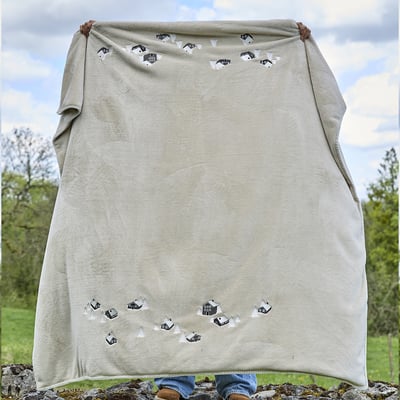 Plaid polaire AU COEUR DE LA VALLEE BEIGE SYLVIE THIRIEZ