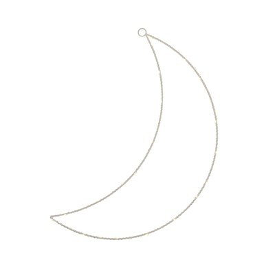 52cm White Wireframe Moon LED Wall Light SO'HOME
