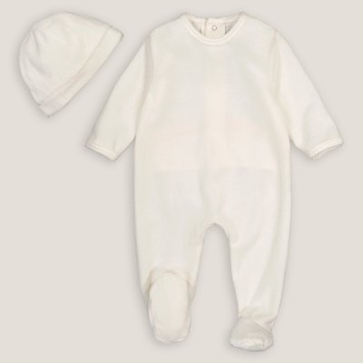 Pyjama 1 pièce naissance en velours + bonnet LA REDOUTE COLLECTIONS