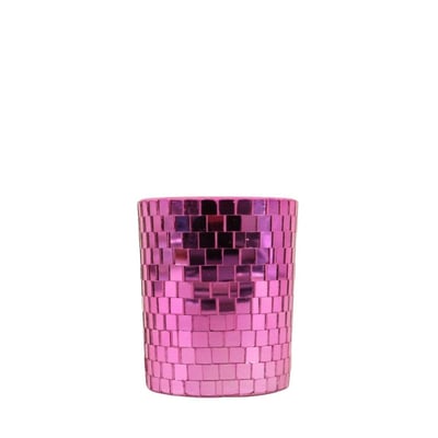 Bougie parfumée verre à facettes violette miroir 510g ORNAMI