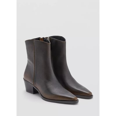 Bottine en cuir effet vieilli MANGO