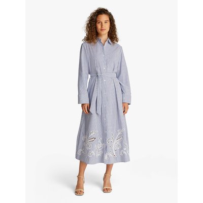 Abito lungo con cintura e ricamo TOMMY HILFIGER