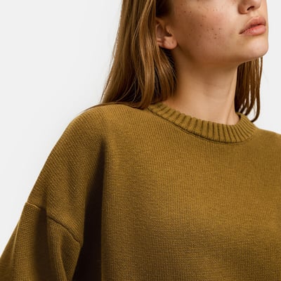 Pull col rond, en laine et coton mélangés LA REDOUTE COLLECTIONS