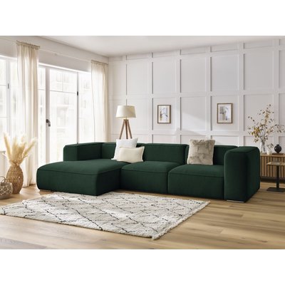 Canapé d'angle fixe 4 places en tissu texturé, ZEPHYR BOBOCHIC