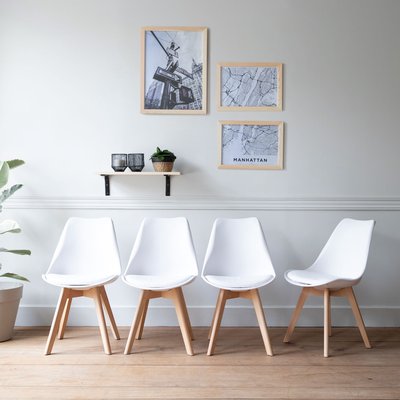 Lot de 4 chaises scandinaves, NORA HAPPY GARDEN