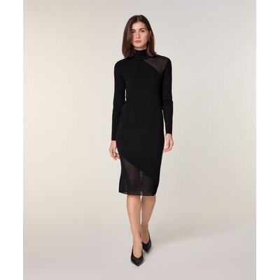 Robe droite bi-matière en laine RODIER