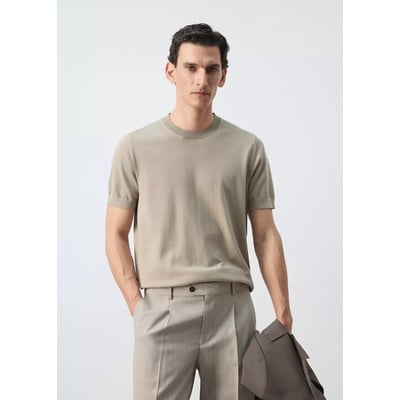 T-shirt 100 % coton en maille fine MANGO MAN