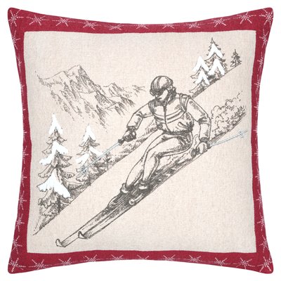 Coussin décoratif montagne ski en coton LOVELY CASA