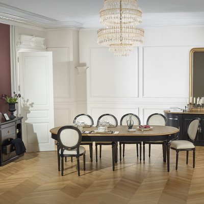 Table ovale en chêne 3 rallonges 4/10 couverts AMBRE ROBIN DES BOIS