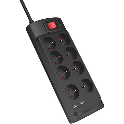 Rallonge parafoudre Parasurtenseur 8 prises + 2 USB-A MONSTER CABLE