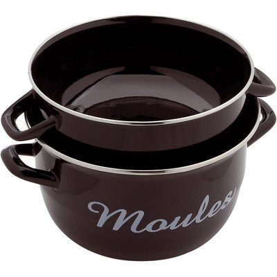 Marmite à moules diam 18cm noir avec inscription BAUMALU