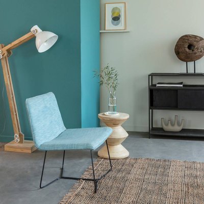 Fauteuil bleu  ISAURE MADE IN MEUBLES 